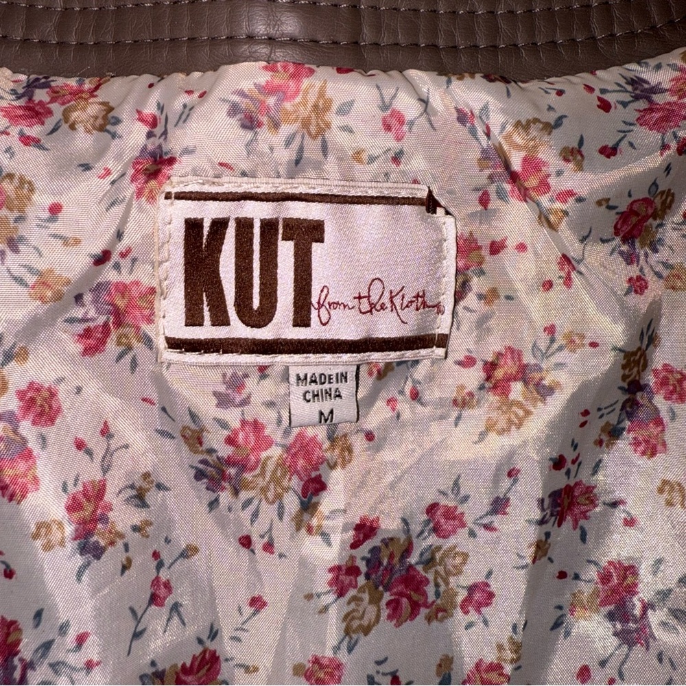 Kut From the Kloth Michael Faux Leather Snap-Up Jacket in Creamy Brown - Picture 10 of 15